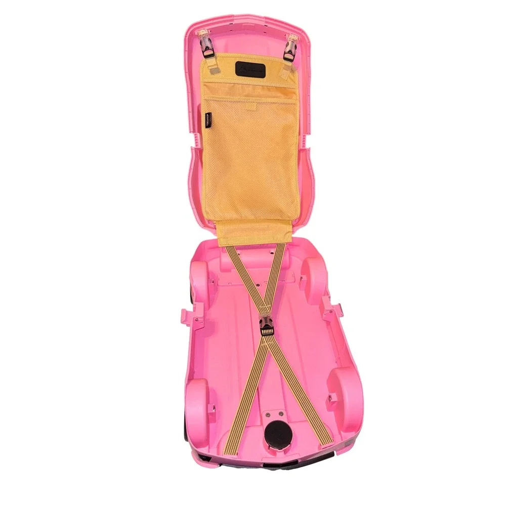 Pink Chevrolet Camaro Kids Ride‎ Suitcase Rolling Luggage for Travel School